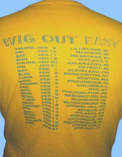yellow flip your wig tour tee back