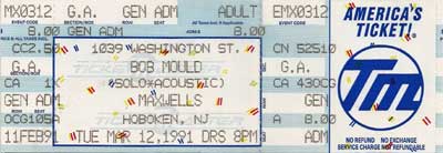 12 Mar 1991 ticket