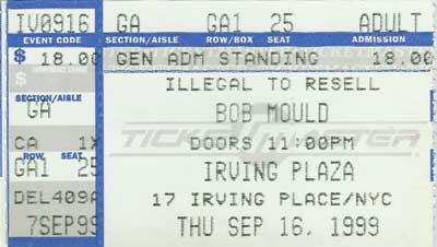 16 Sep 1999 (show postponed to 10 Dec 1999) ticket